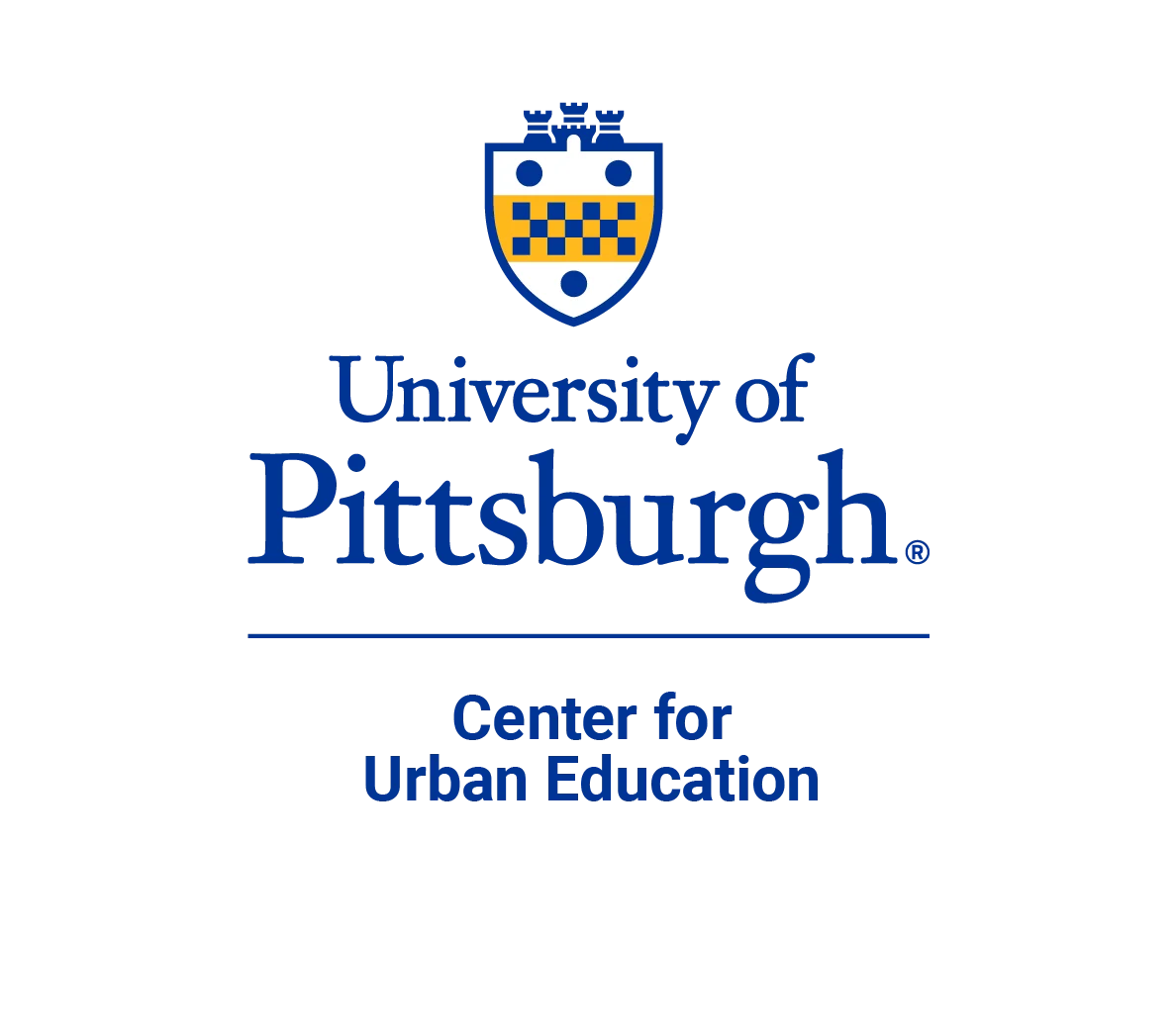 University of Pittsburgh logo with text: “University of Pittsburgh. Center for Urban Education” in blue and gold.